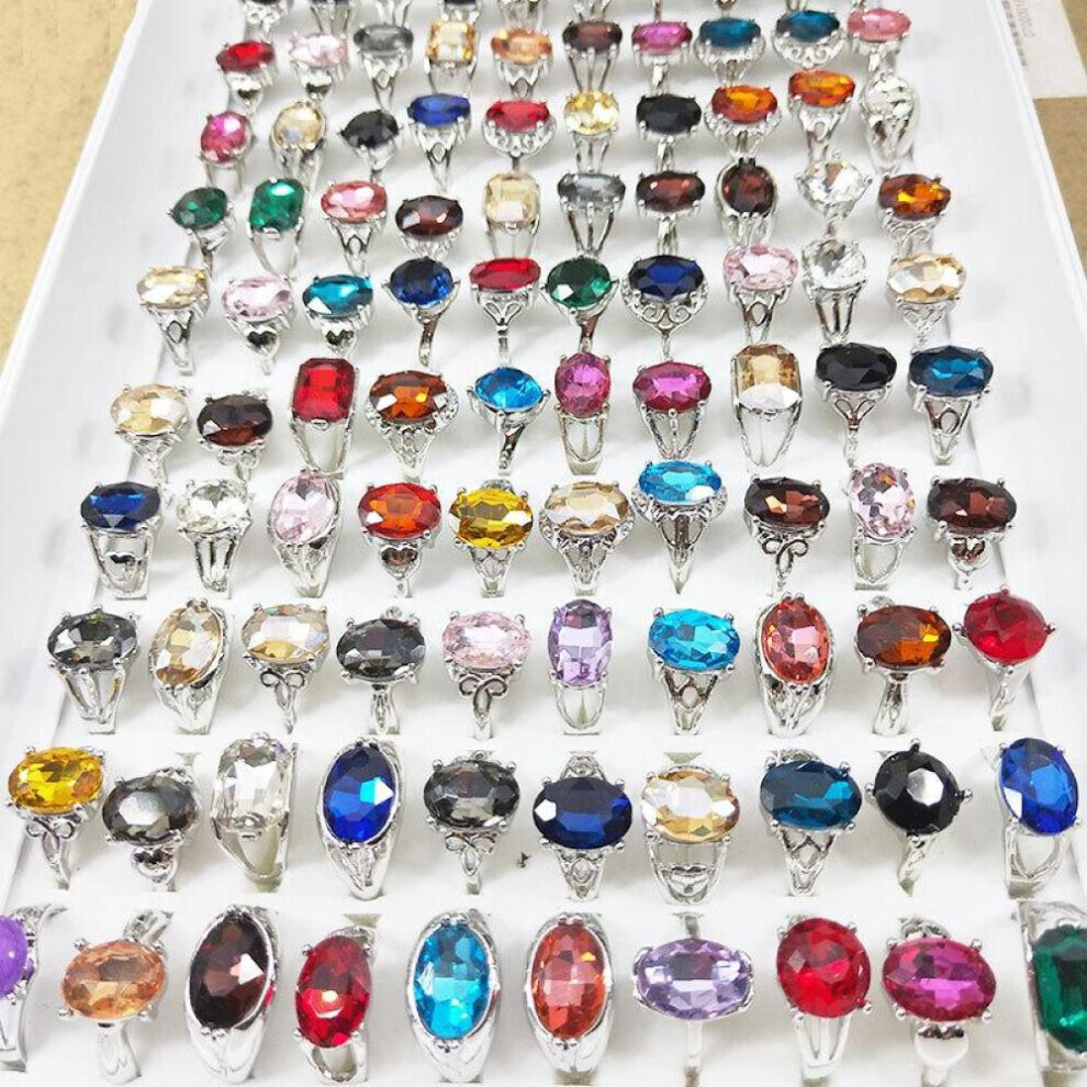 Photos - Ring MAXPOWER  12pcs Colored Glass Crystal Ladies  Accessory Alloy  Red (as the picture)