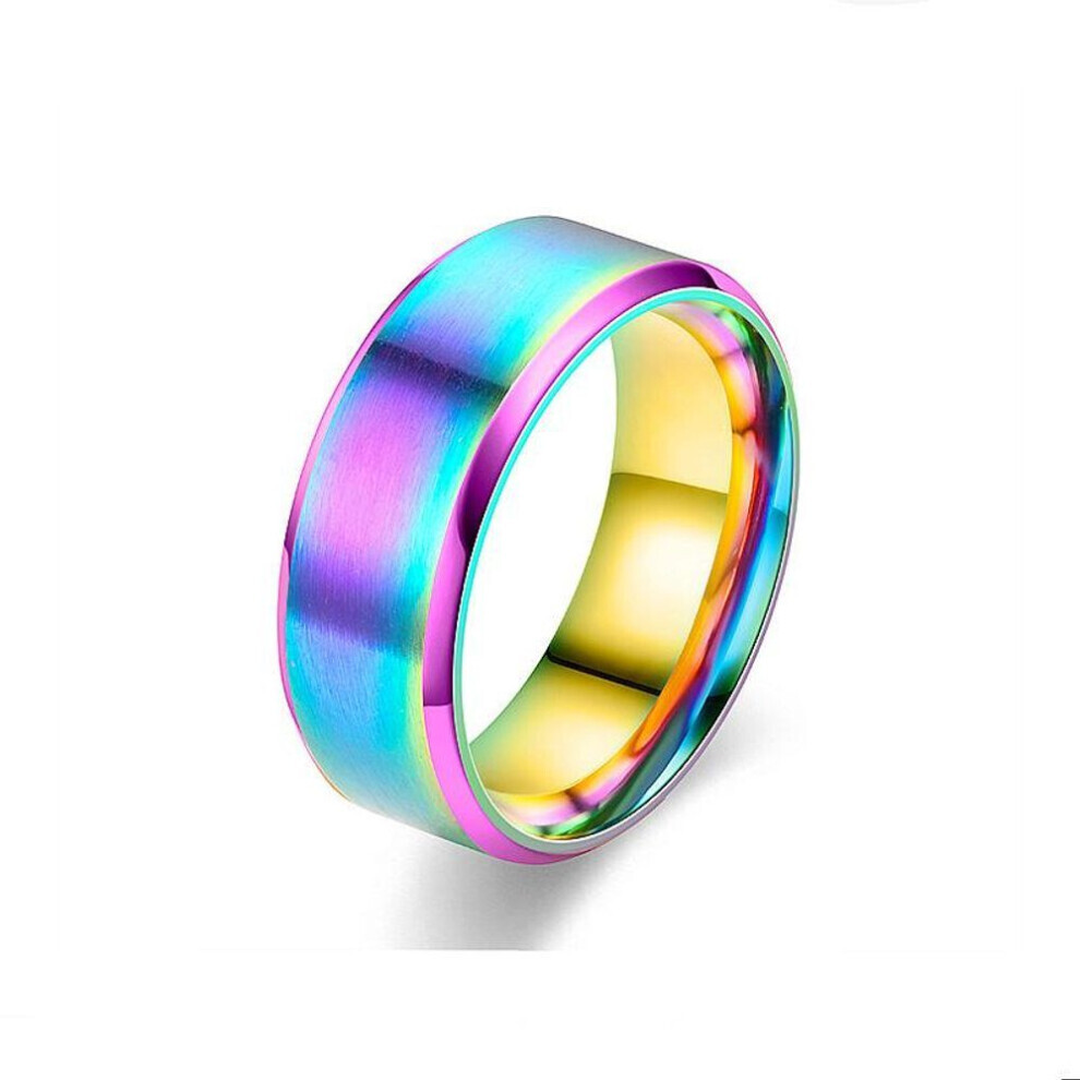 (multicolor, 13-8mm) Titanium Steel Matte Ring Melanin, Stainless Steel Men's Brushed Ring Ring-image-OPC-PG8JMNV-NEW