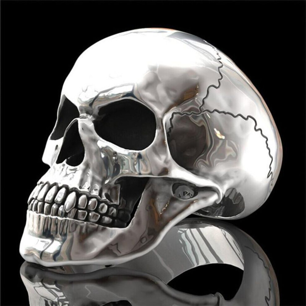 (as the picture, 13) Hip-hop Men&apos;s Biker Rings Ghost Head Skull Rings For Men Gothic Punk Metal Rock Biker Jewelry Accessories