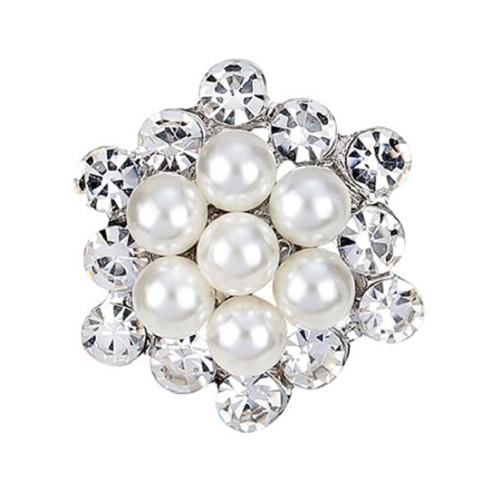 Maxpower (White) Brooch Pin Alloy Flower Brooch Pin For Wedding