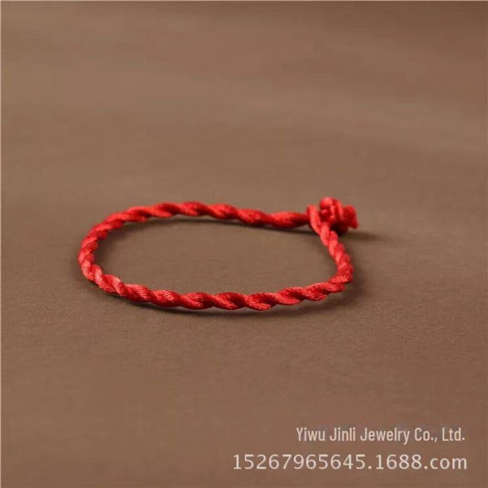 Maxpower (Red, Hand Twisted Rope Bracelet) "Korean Handmade Diy Black Leather Pendant Necklace With Lobster Clasp" Black,Red