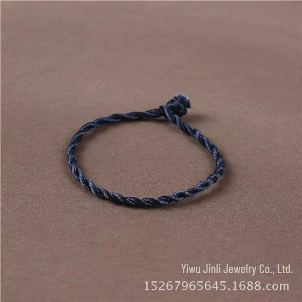 Maxpower (, Hand Twisted Rope Bracelet) "Korean Handmade Diy Leather Pendant Necklace With Lobster Clasp" Black