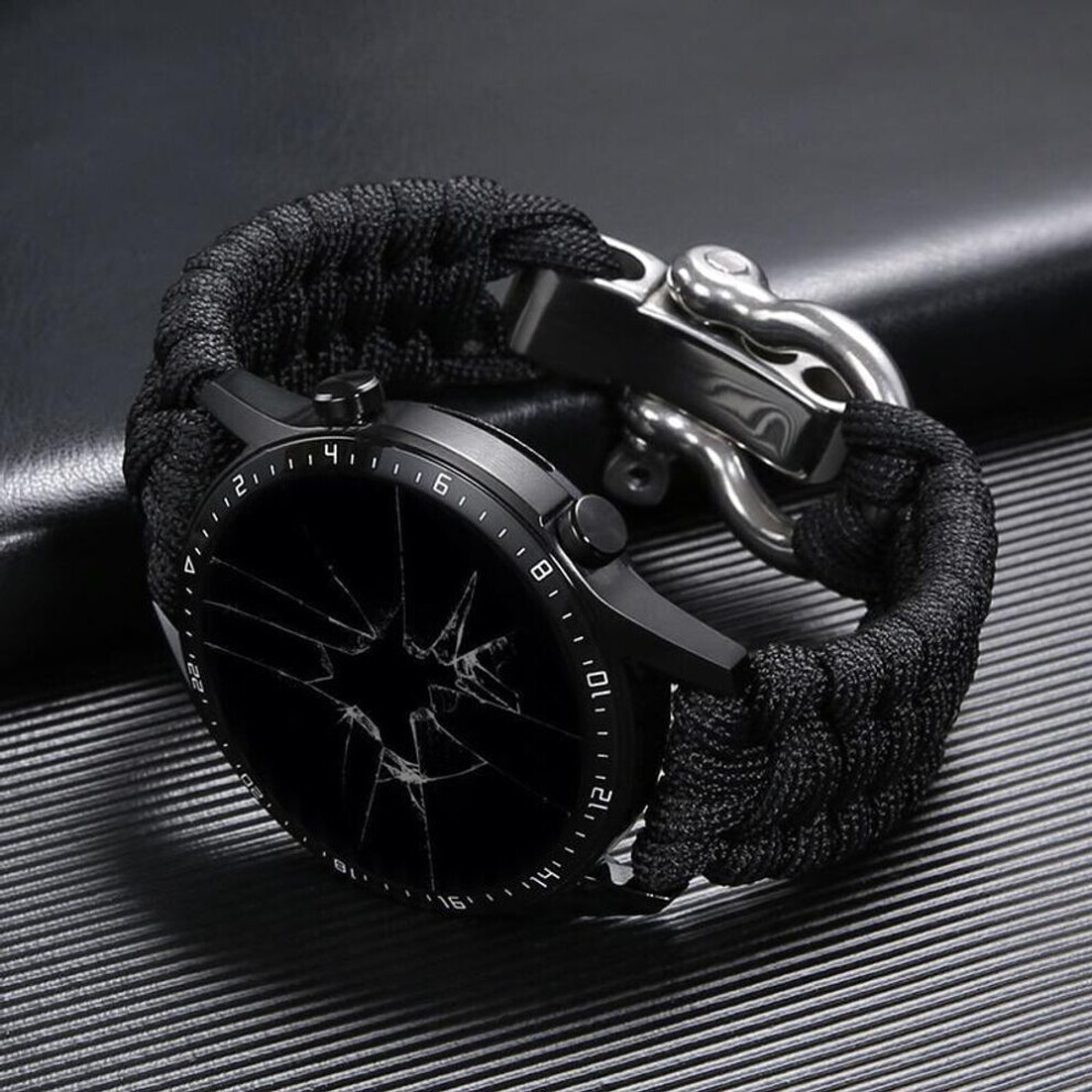 Maxpower (, 20Mm) New Upgrade 22Mm/20Mm Adjustable Buckle Rope Watch Band Nylon Strap Black