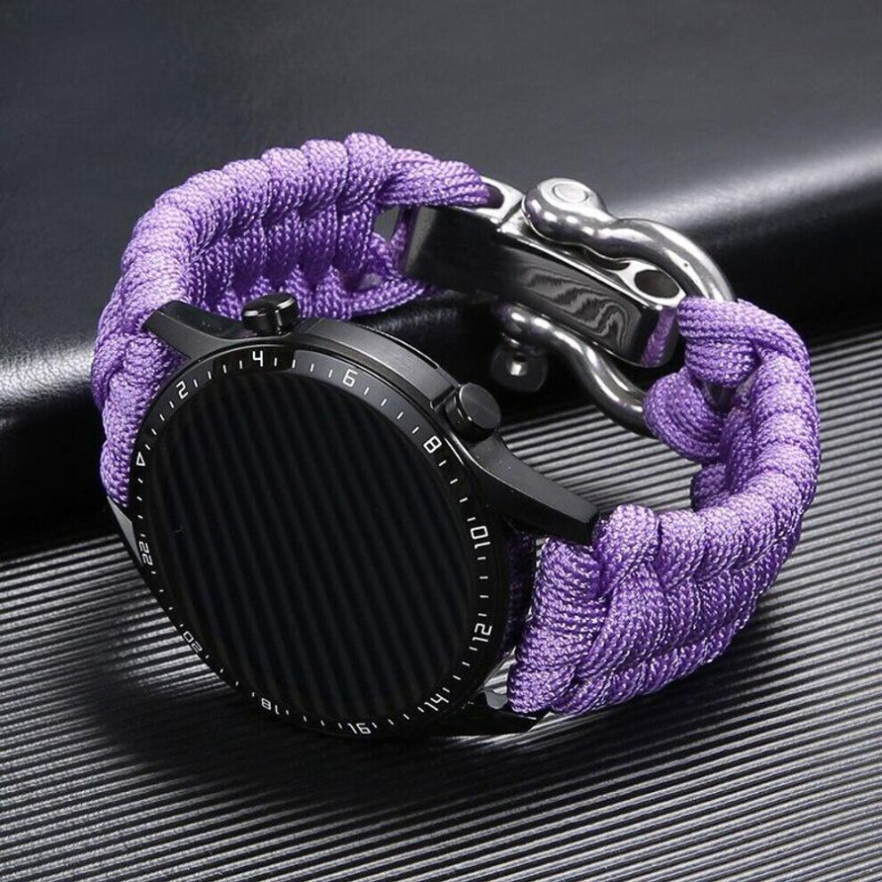 Maxpower (, 20Mm) New Upgrade 22Mm/20Mm Adjustable Buckle Rope Watch Band Nylon Strap Purple