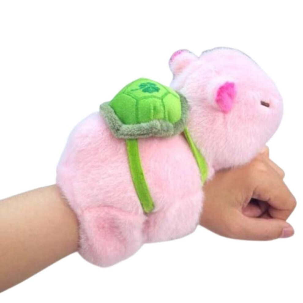 Maxpower (Style 2) Simulation Slap Bracelet Series Capybara Capybara Plush Wrist Band Christmas Toy Pink