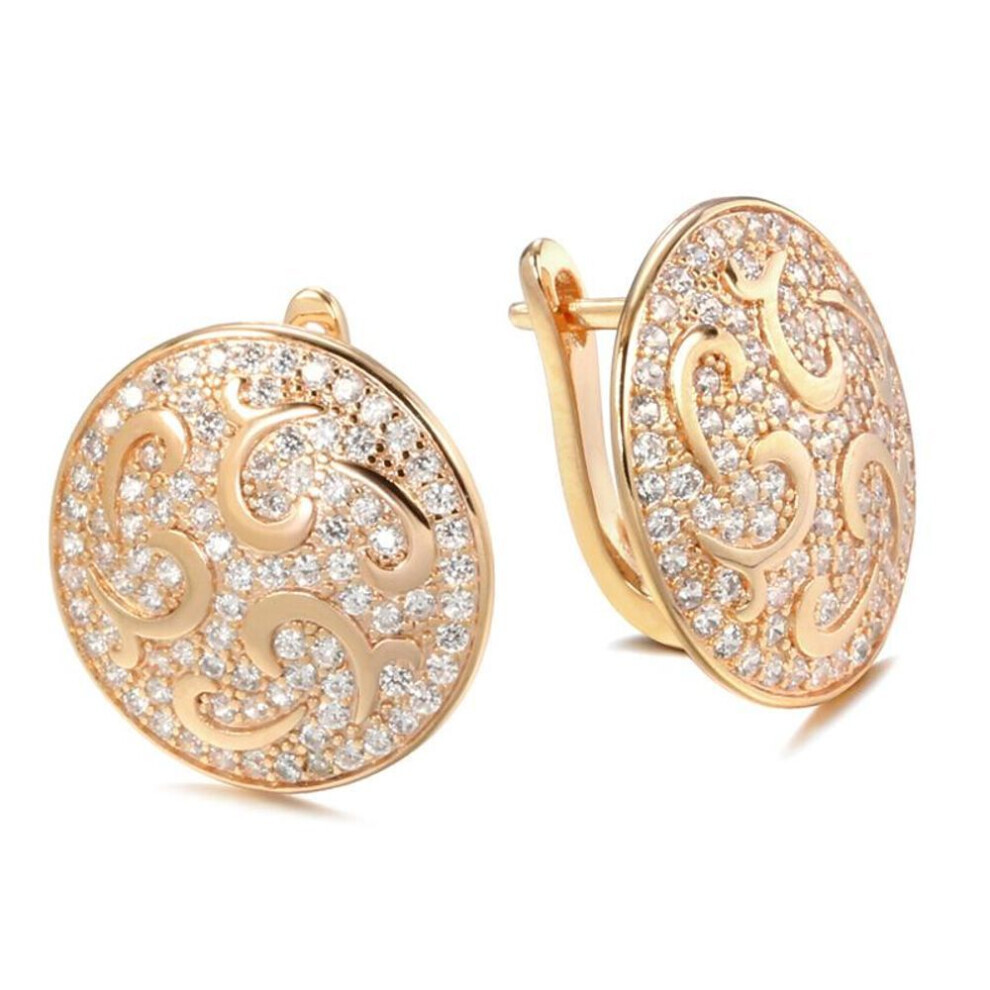 Maxpower (Rose ) Kinel Rose Round Big Earrings For Women Gold
