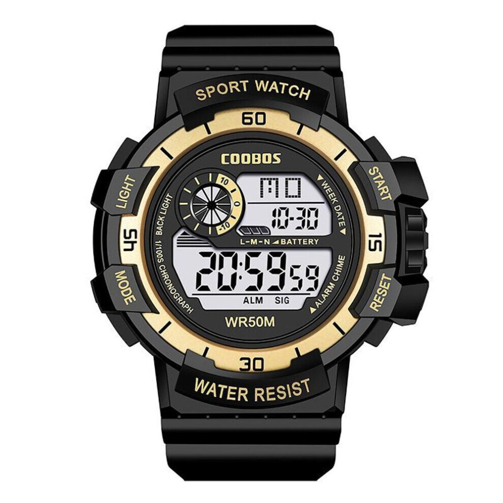 Maxpower (Gold) Men's Watch Sports Electronic Wristwatch Dial Multifunctional 30M Waterproof Clock Watches Gold