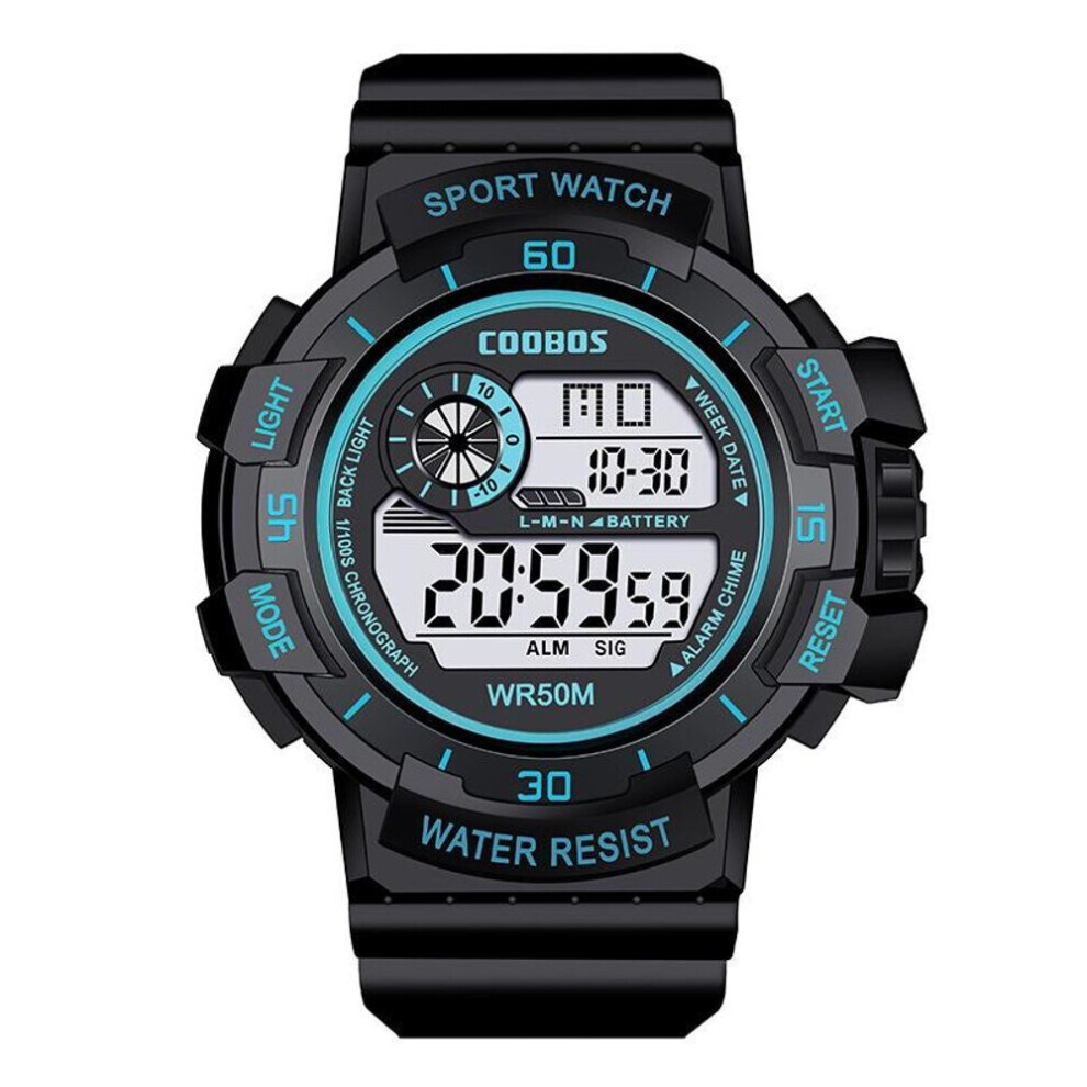 Maxpower (Blue) Men's Watch Sports Electronic Wristwatch Dial Multifunctional 30M Waterproof Clock Watches Blue