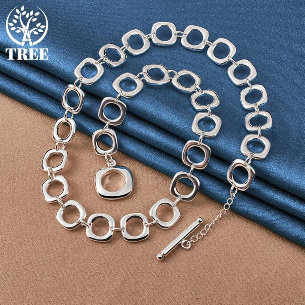 Maxpower (50Cm) 925 Sterling Square Round Chain Necklace Jewelry Silver