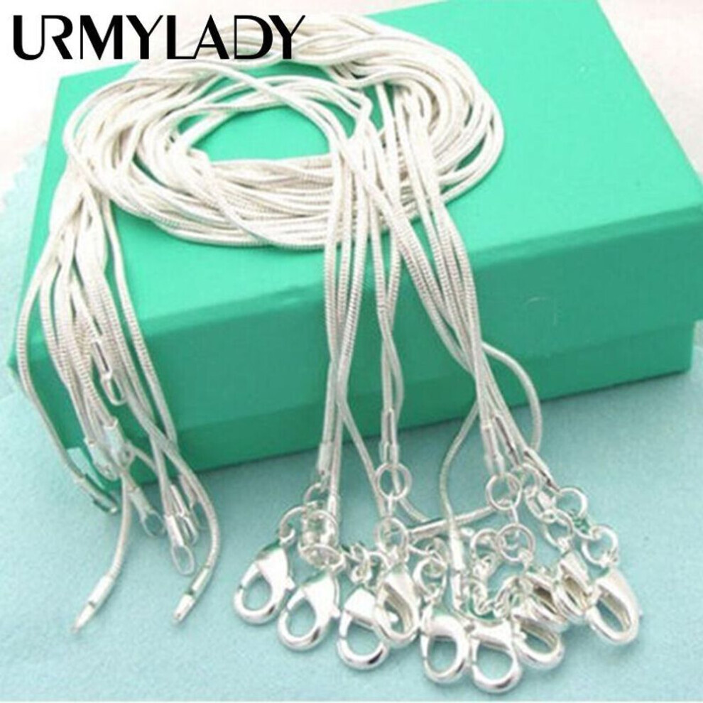 Maxpower (Silver, 5Pcs 60Cm) Urmylady 925 Silver 5Pcs/Lot 16/18/20/22/24/26/28/30 Inch 1Mm Snake Chain Necklace For Women Men Fashion Jewelry Gift