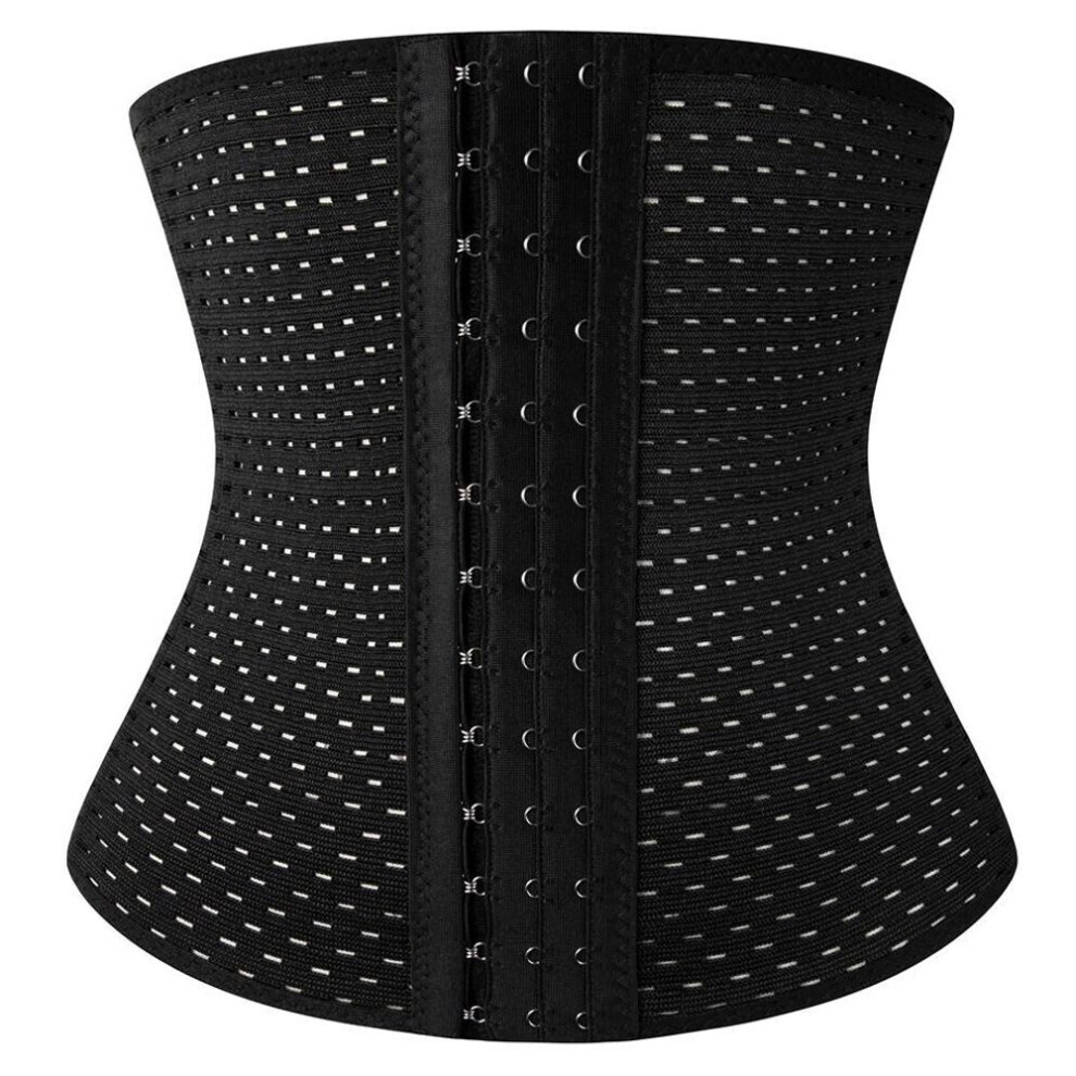 Maxpower (, L) Men Slimming Body Shaper Waist Trainer Trimmer Belt Corset For Abdomen Belly Shapers Tummy Control Fitness Compression Shapewear Black