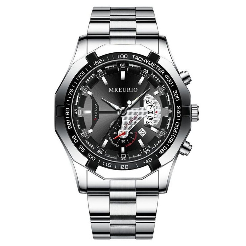 (silver,black) Men&apos;s Big Dial Quartz Watches Original Design Business Man&apos;s Wristwatches Top Luxury Best Gifts For Husband,family,friend