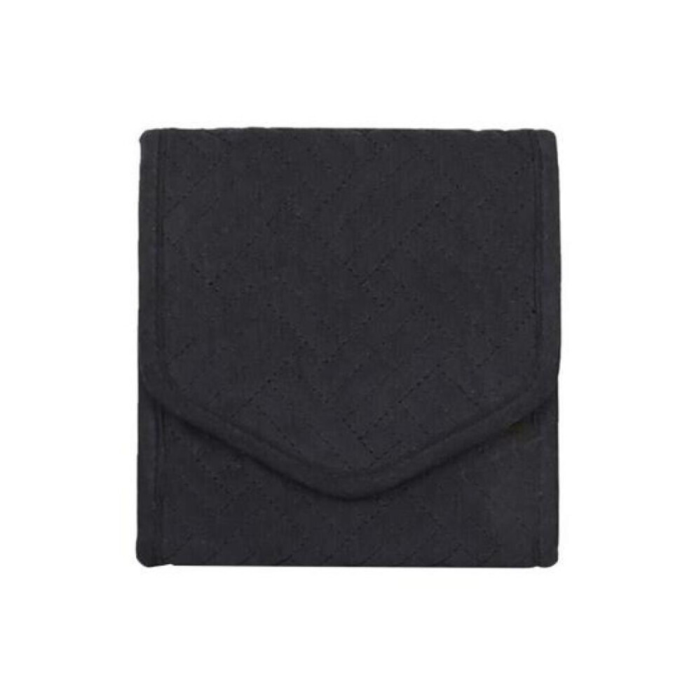 (black) Lightweight Jewelry Bag Foldable Visible Interlayer Storage