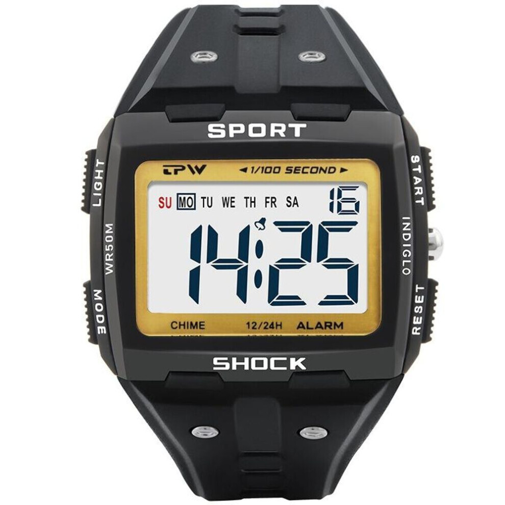 Maxpower (Gold) Digital Watch Outdoor Sport Watch 50M Waterproof Swimming Wristwatch Led Men Watch Gold
