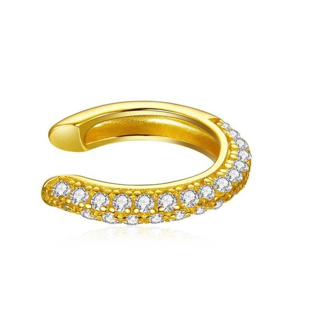 Maxpower (D) Bamoer 1 Pcs Colorful Zircon Ear Clip, Women Genuine 925 Sterling Clear Cz Statement Wedding Jewelry Silver