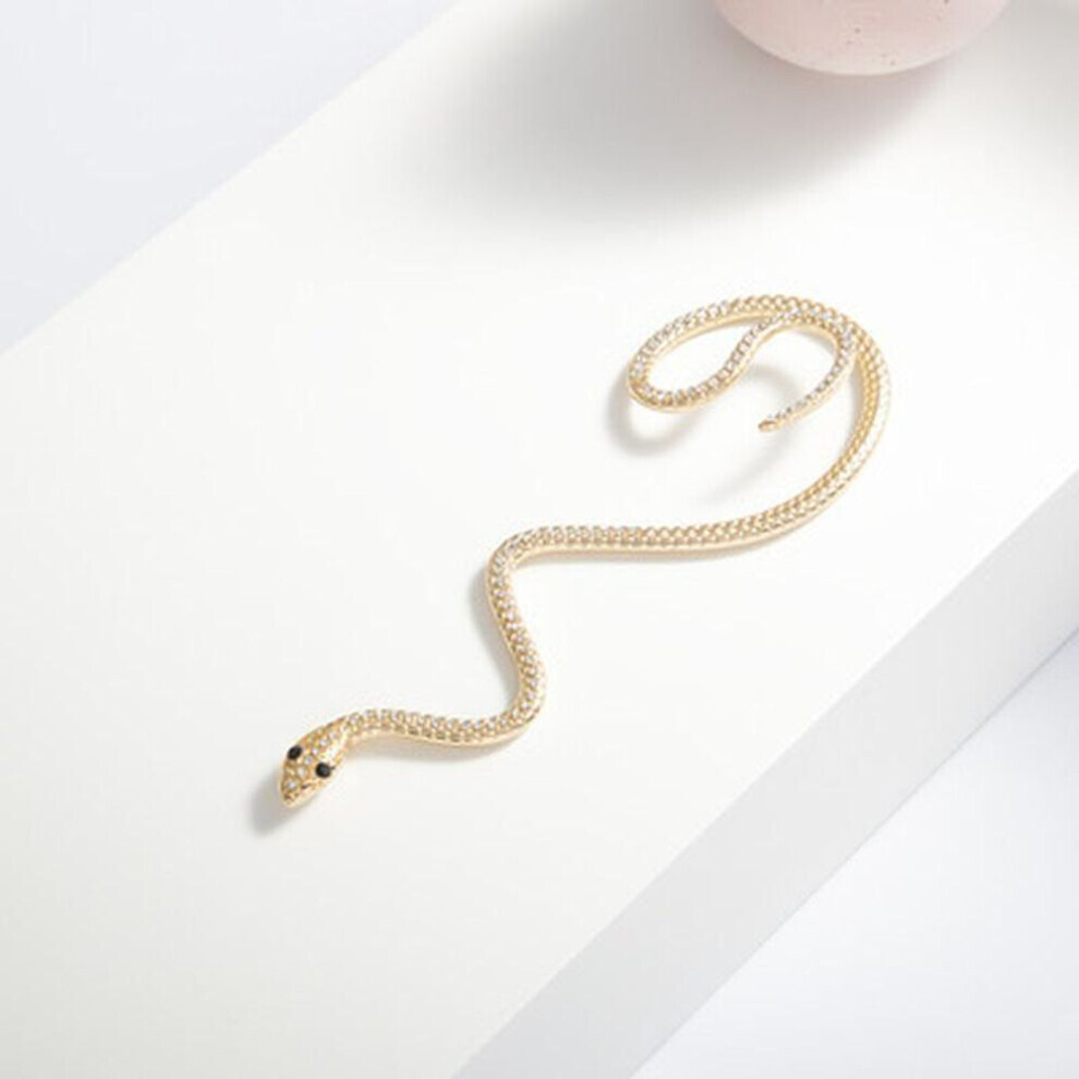 (gold) 1 Pcs Fashion Dragon Ear Clip Cartilage Piercing Stud Sexy Women Jewelry Punk Style Twining Snake Shape Earrings Stud