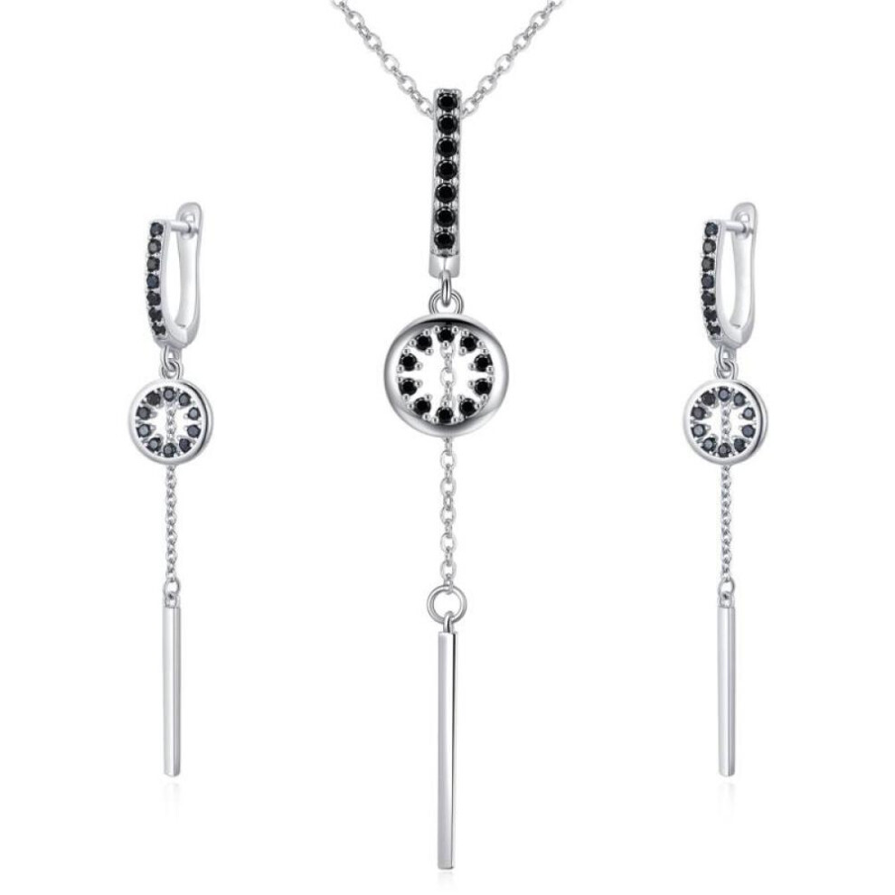Maxpower (As The Picture) Awn Women Jewelry Sets Drop Earrings & Necklace For Women Black