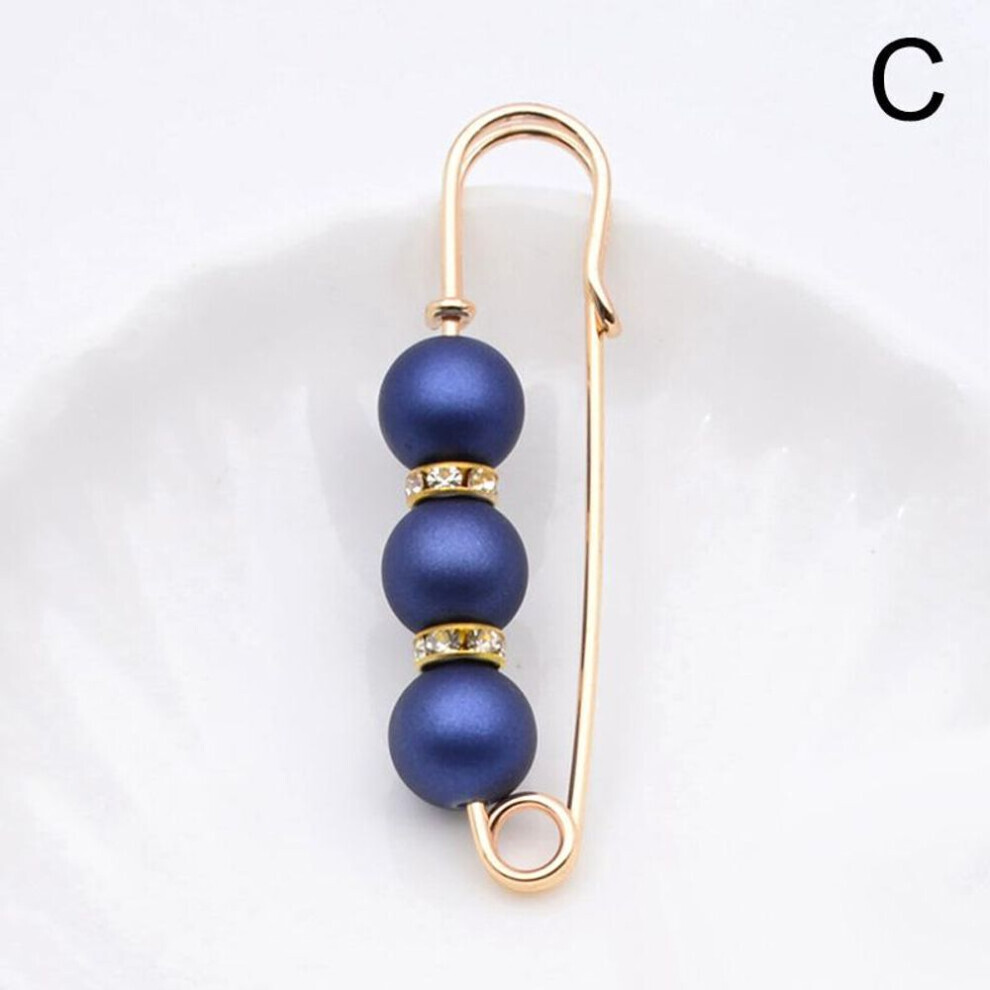 Maxpower (C) 1Pc Elegant Simulated Pearl Women Jewelry Accessories Brooches Clothing Ornament Rhinestone White