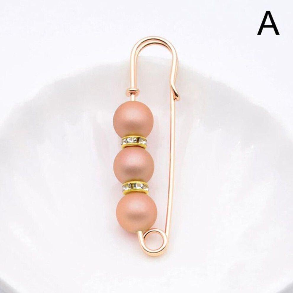 (A) 1pc Elegant Simulated Pearl Women Jewelry Accessories Brooches Clothing Ornament Rhinestone