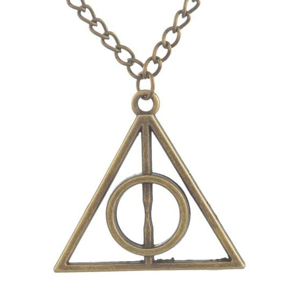(antique bronze) Necklace Hollow Triangle Pendant Exquisite Accessories Vintage Sweater Chain
