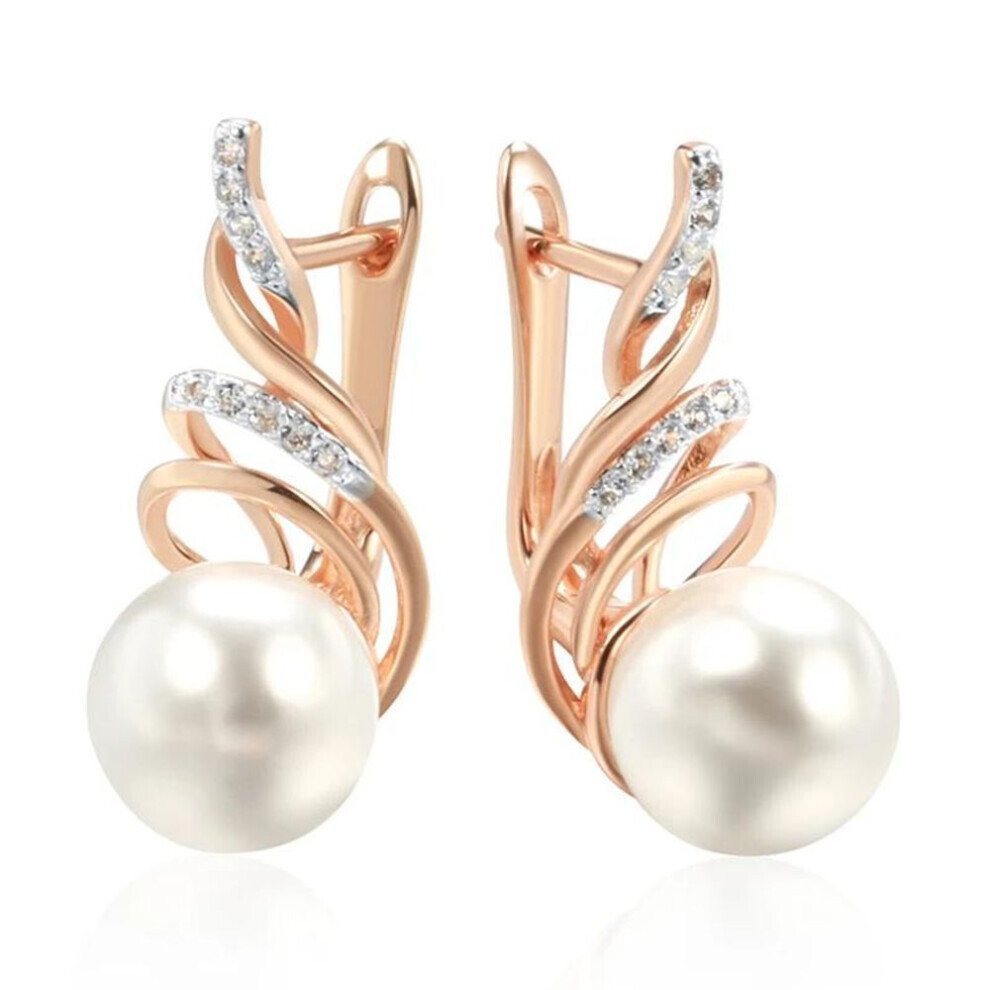 Maxpower (As The Picture) Personality Gold Silver Color Earrings Hollow Geometric Synthetic Pearl Women's Dangle Earrings Luxury Wedding Bridal Jewelry White,Silver,Gold