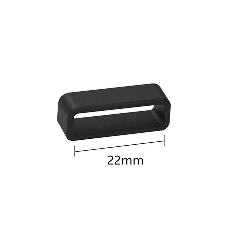 Maxpower (Black, 22Mm) 5Pcs Black Watch Strap Keeper Loop Watchband Hoop Silicone Retainer Ring 16Mm-30Mm Replacement
