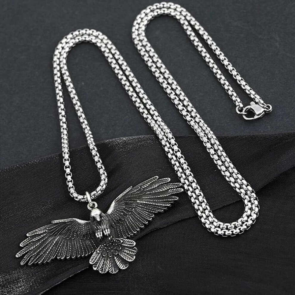 Maxpower (Silver) New Fashion Simple Crow Raven Eagle Men's And Women's Pendant Necklace Gift