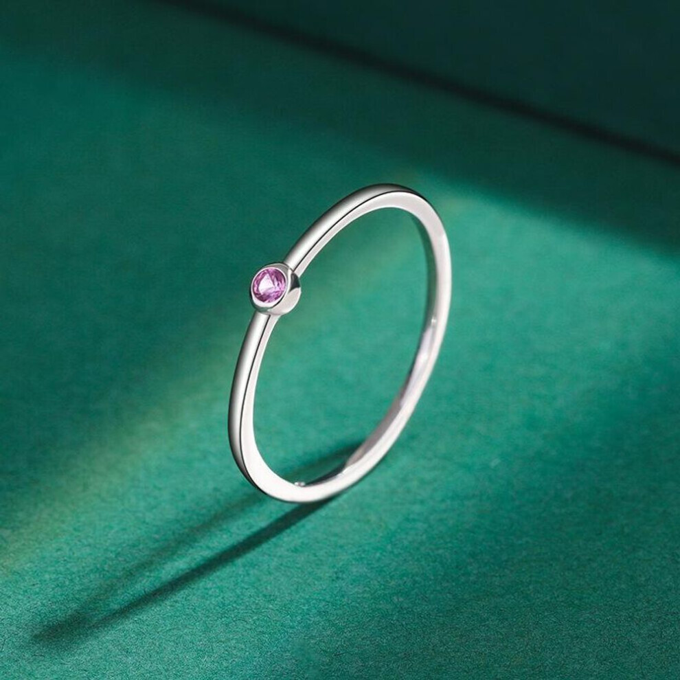(pink, 6) Exquisite Fashion S925 Sterling Silver Rings For Women Real Cz Finger Engagement Bridal Rings Party Jewelry Valentine&apos;s Day Gifts