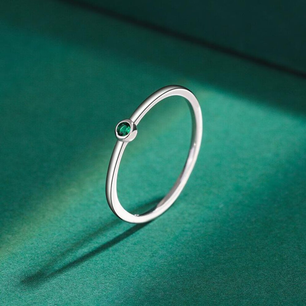 Maxpower (Green, 7) Exquisite Fashion S925 Sterling Silver Rings For Women Real Cz Finger Engagement Bridal Rings Party Jewelry Valentine's Day Gifts Green,Silver