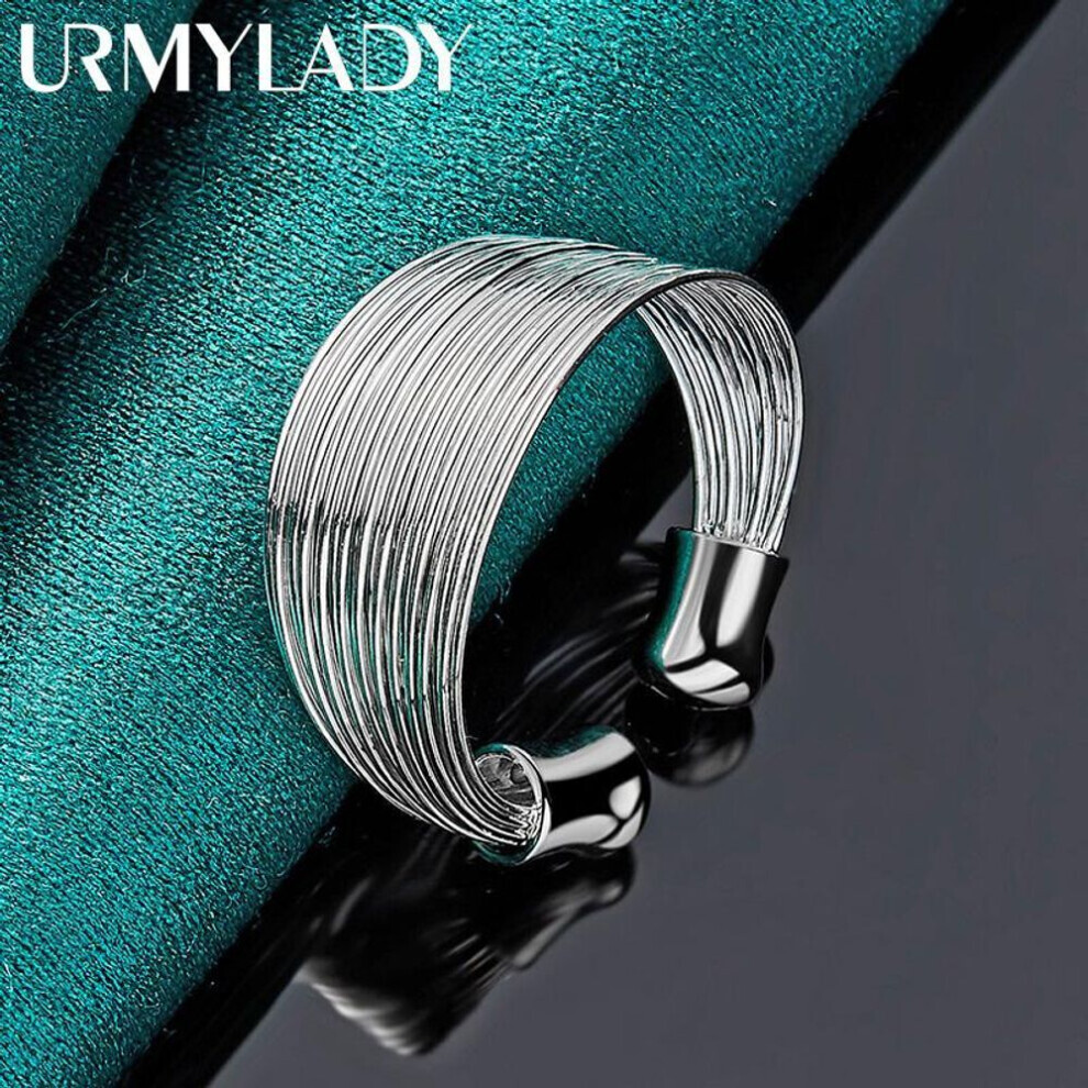 (Resizable) 925 Sterling Silver Multi Coil Adjustable Ring For Women Men Fashion Charm Jewelry