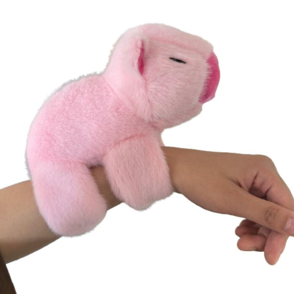 Maxpower (Style 1) Simulation Slap Bracelet Series Capybara Capybara Plush Wrist Band Christmas Toy Pink