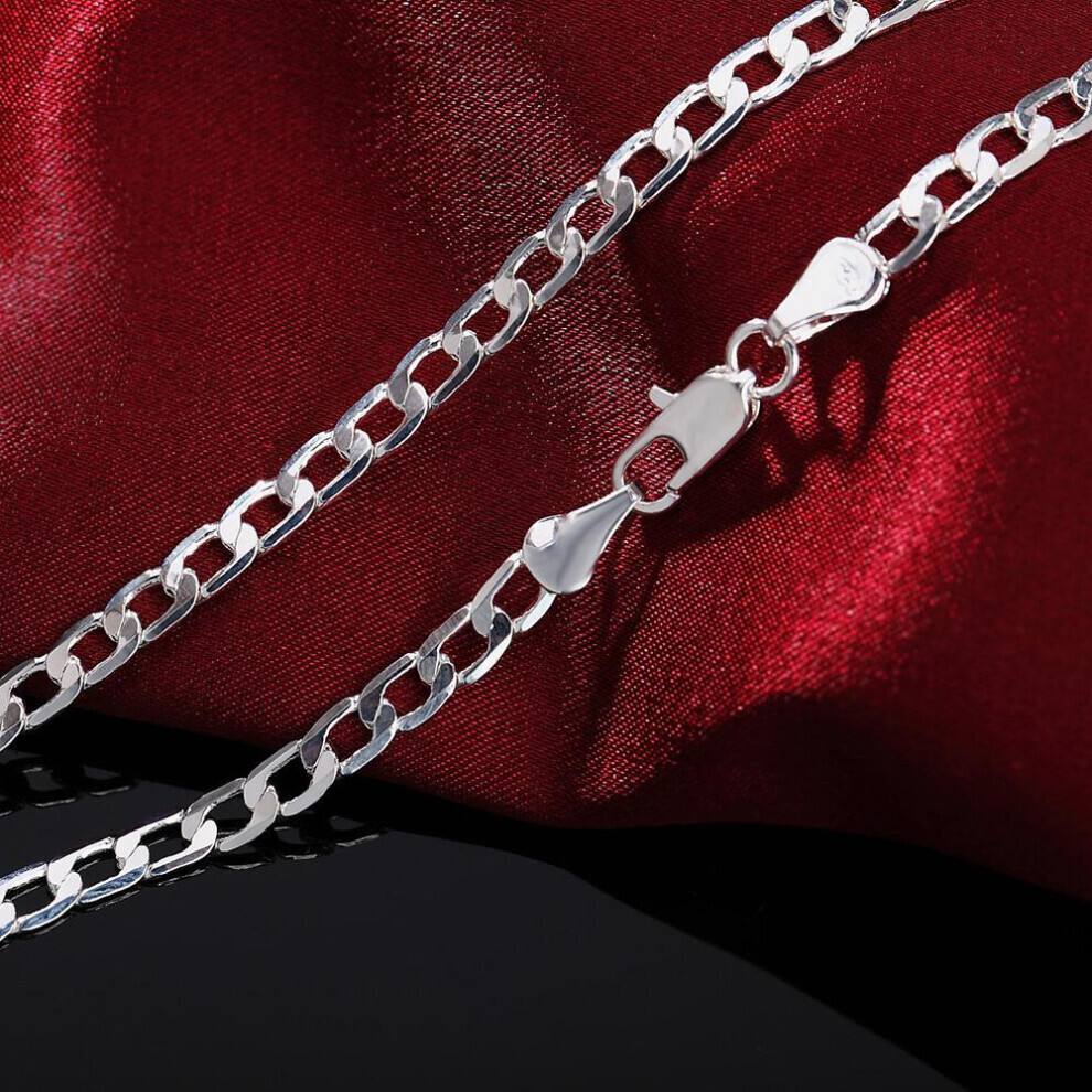 Maxpower (60Cm) 925 Sterling Silver 16-30 Inch 4Mm Side Chain Necklace