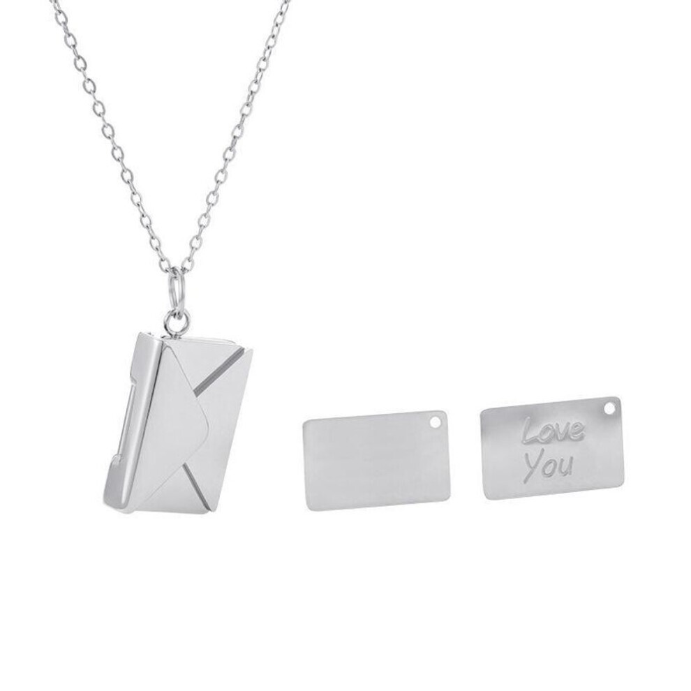Maxpower (As The Picture) "Stylish Titanium Steel Envelope Pendant Couple Necklace With English Letters" Not,Specified