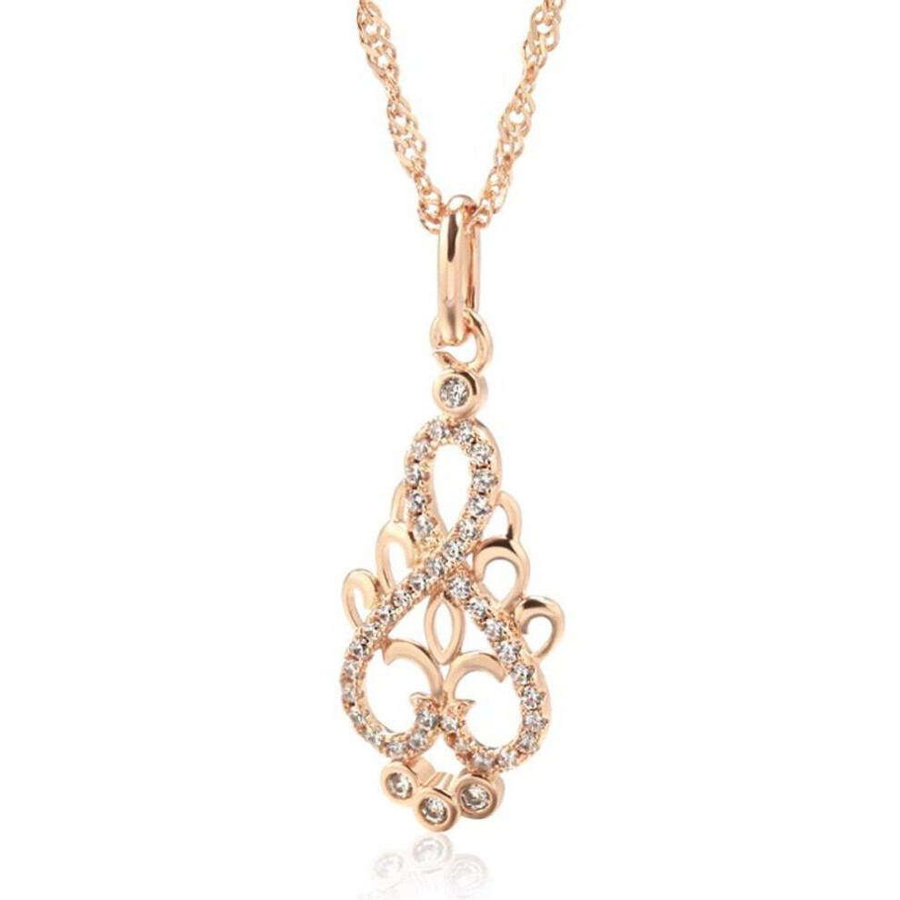 Maxpower (As The Picture) Full Zircon Texture Vintage Pendant Oval Hook Water Wave Chain Women Necklace Not,Specified