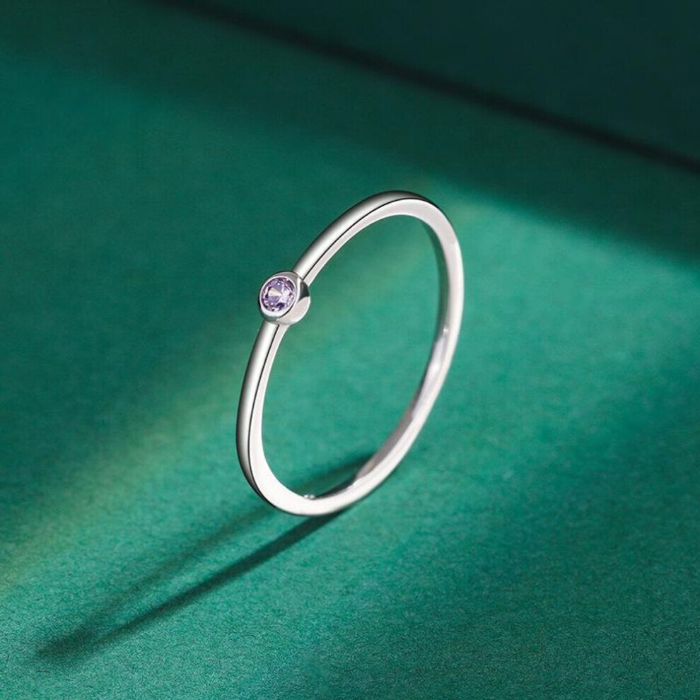 (purple, 6) Exquisite Fashion S925 Sterling Silver Rings For Women Real Cz Finger Engagement Bridal Rings Party Jewelry Valentine&apos;s Day Gifts