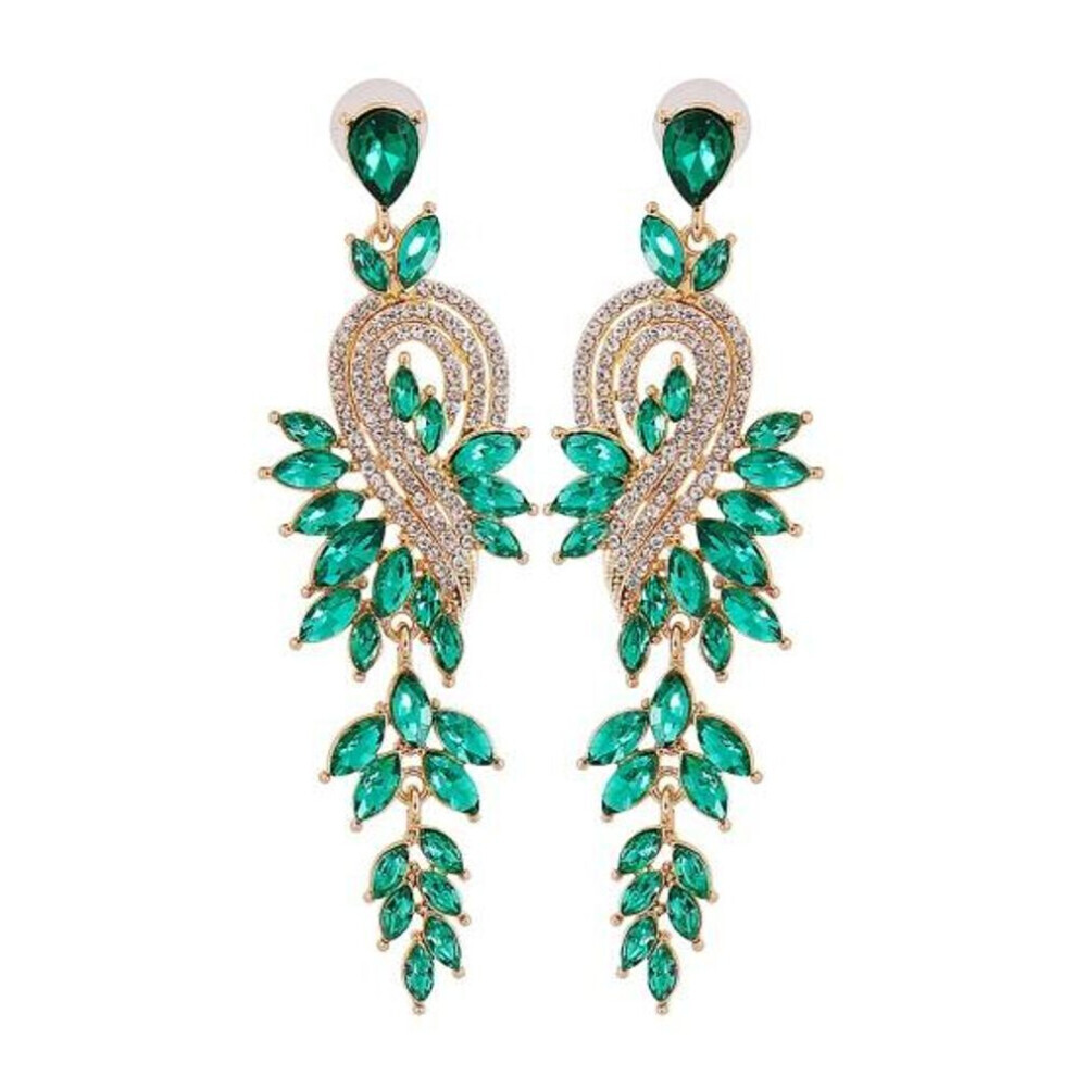 Maxpower (Green) Shiny Earrings Popular Sparkling Temperament Stud Green