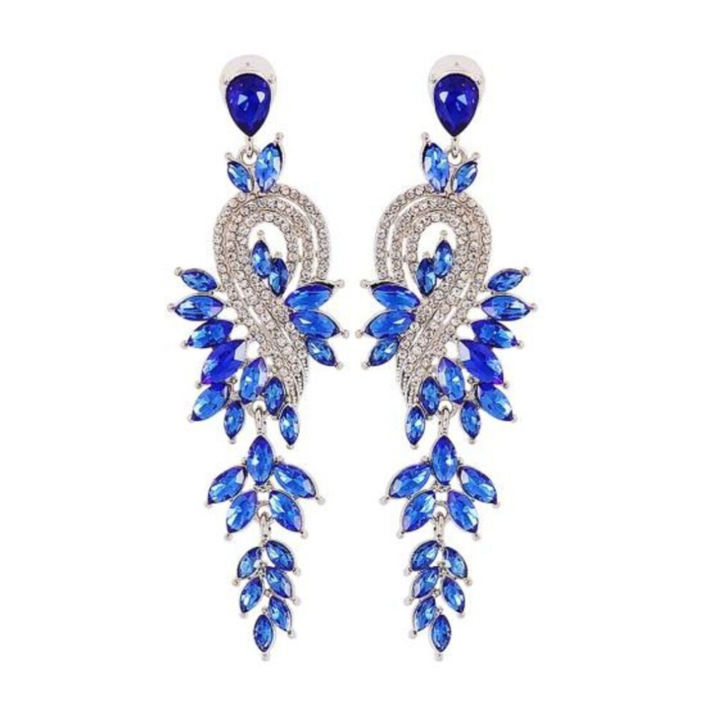Maxpower (Blue) Shiny Earrings Popular Sparkling Temperament Stud Blue