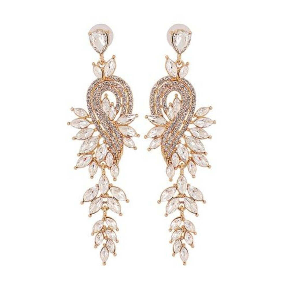 Maxpower (Golden) Shiny Earrings Popular Sparkling Temperament Stud Golden