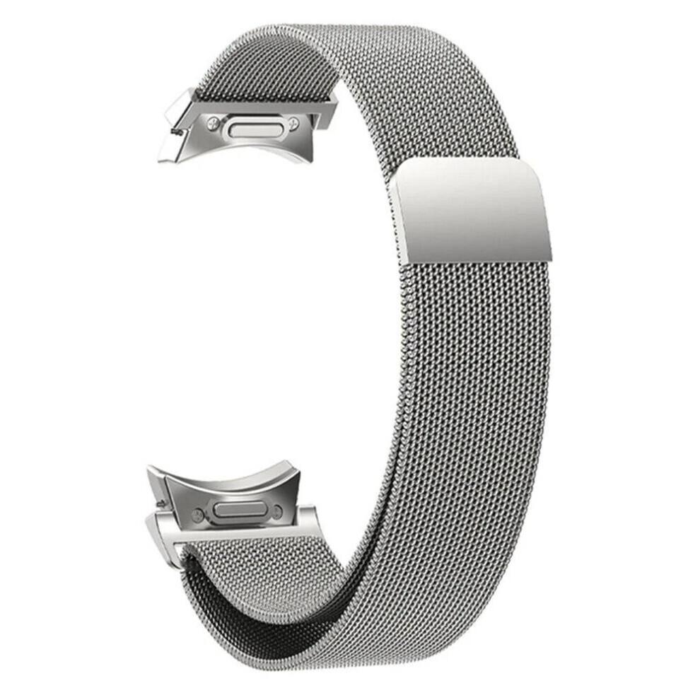 Maxpower (, Galaxy Watch 4 44Mm) Quick Fit Milanese No Gaps Band For Samsung Galaxy Watch 6 5 4 Classic 43Mm 47Mm 40Mm 44Mm 42 46Mm 5Pro 45Mm Magnetic Lo Silver