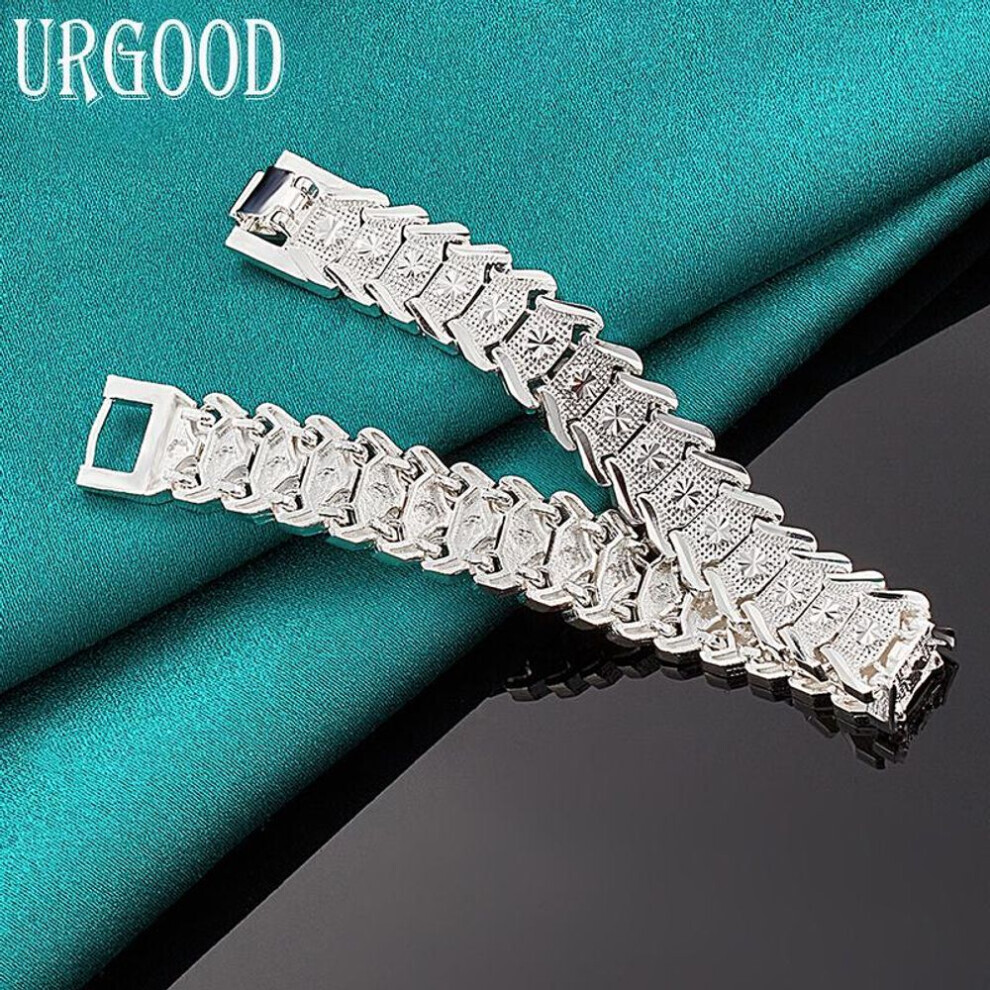 (20cm) 925 Sterling Silver Charm Bracelet Women And Men&apos;s Party Gifts Fashion Jewelry