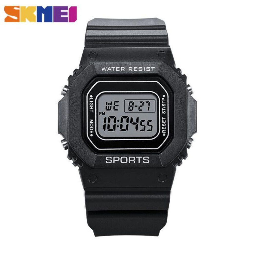 (black, 24.5cm) Cute Candy Color Sports Digital Led Watch Men Women Kid Student Watch Jam Tangan Lelaki Wanita Kanak B032