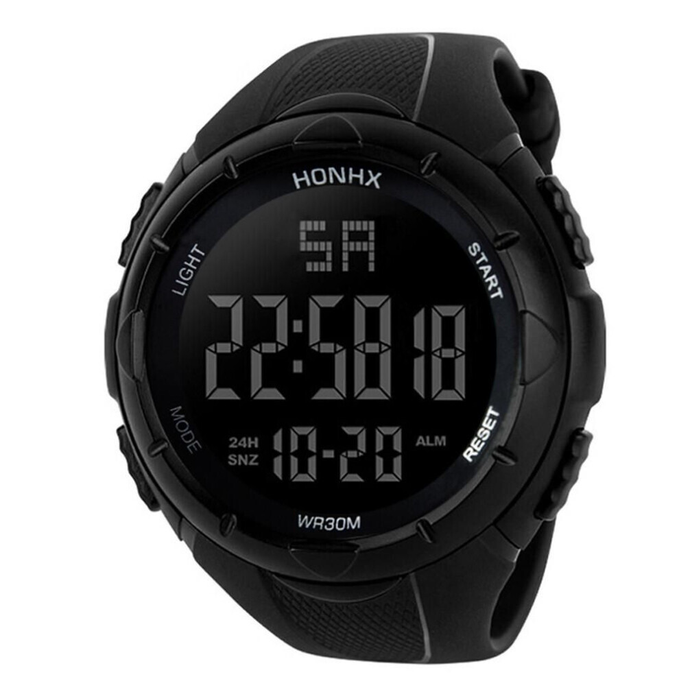(black) Luxury Men Analog Digital Military Military Sports Led Waterproof Watch