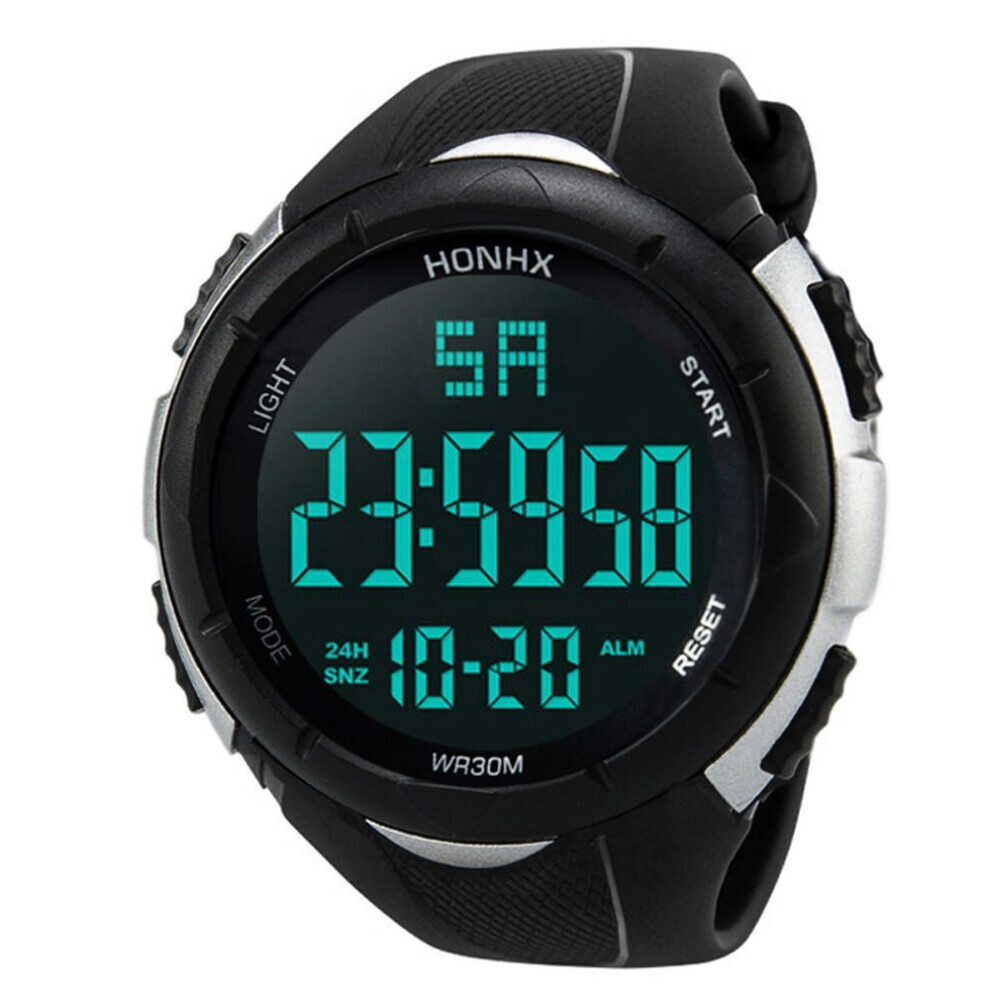 (white) Luxury Men Analog Digital Military Military Sports Led Waterproof Watch