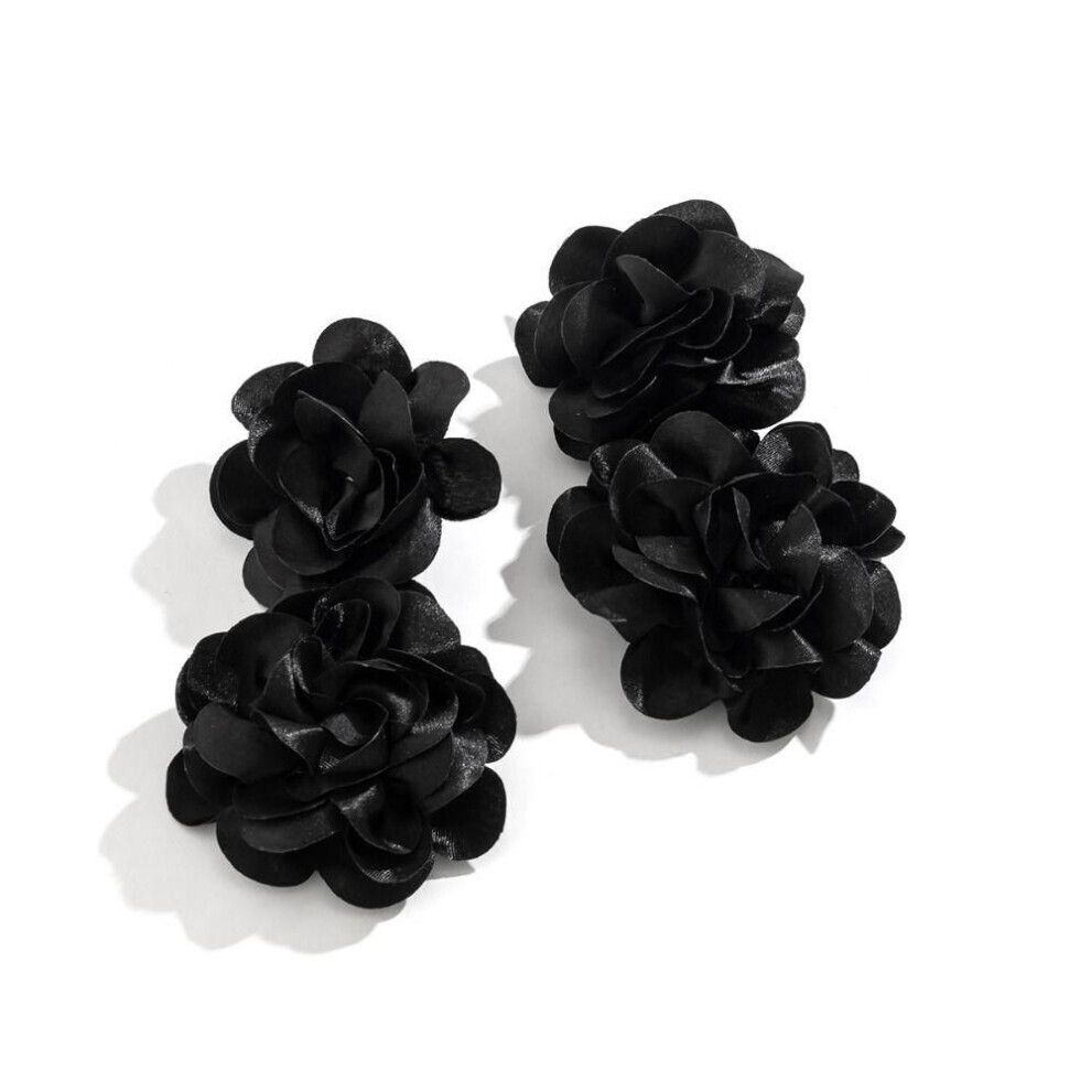 Maxpower (Black) Party Flower Earring Wedding Ear Studs Fashion Pierced Earrings Women