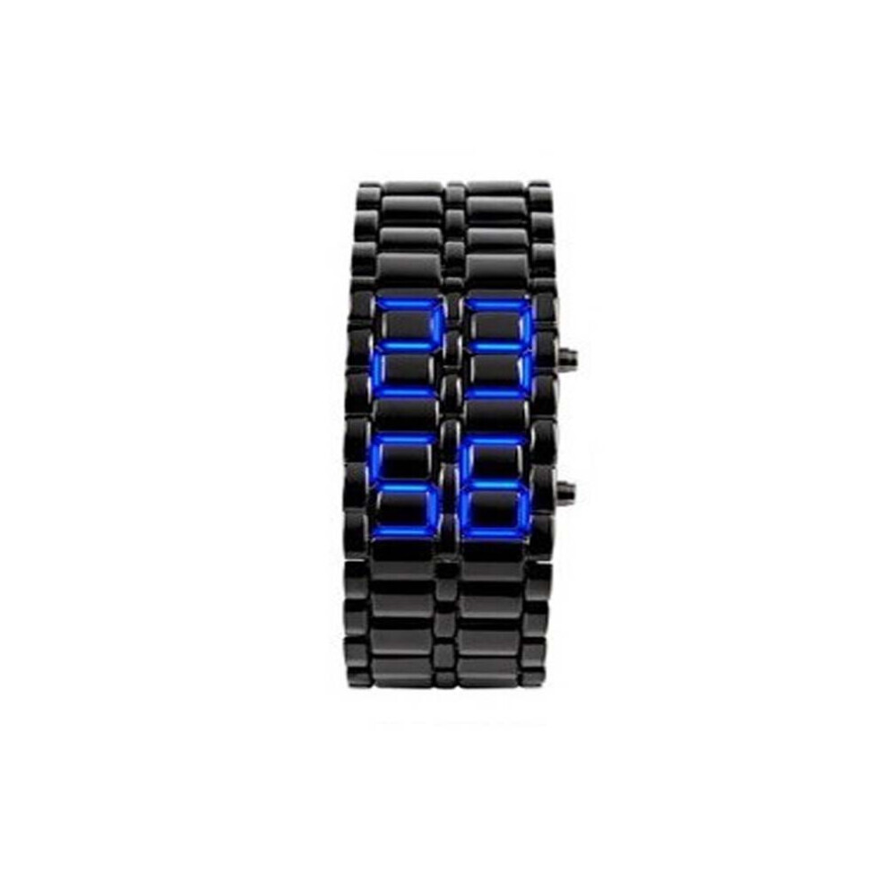 (Black shell blue lamp) European And American Unique Creative Lava Led Waterproof Trendy Men&apos;s Watch Men&apos;s Bracelet Couple Retro Men&apos;s Watch