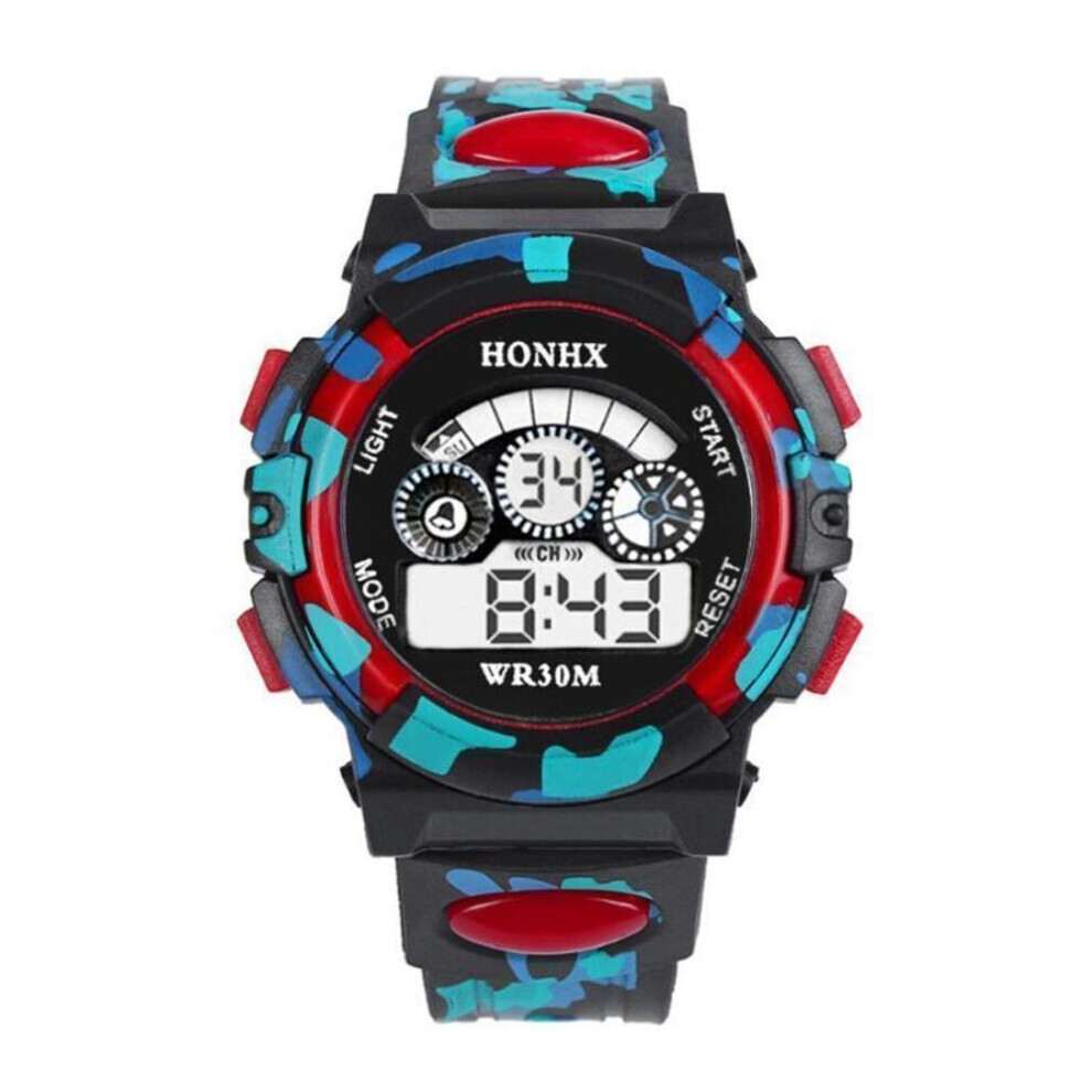 Maxpower (Red) Outdoor Multifunction Waterproof Boy Sports Electronic Children Sport Watches
