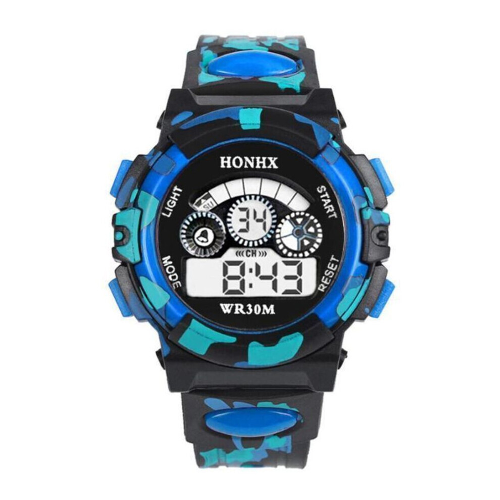 Maxpower (Blue) Outdoor Multifunction Waterproof Boy Sports Electronic Children Sport Watches