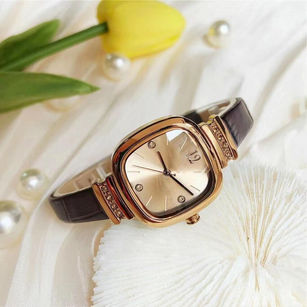 (brown) Butterfly Digital Belt Watch Fashion Personalized Simple Watch  Set Women&apos;s Watch