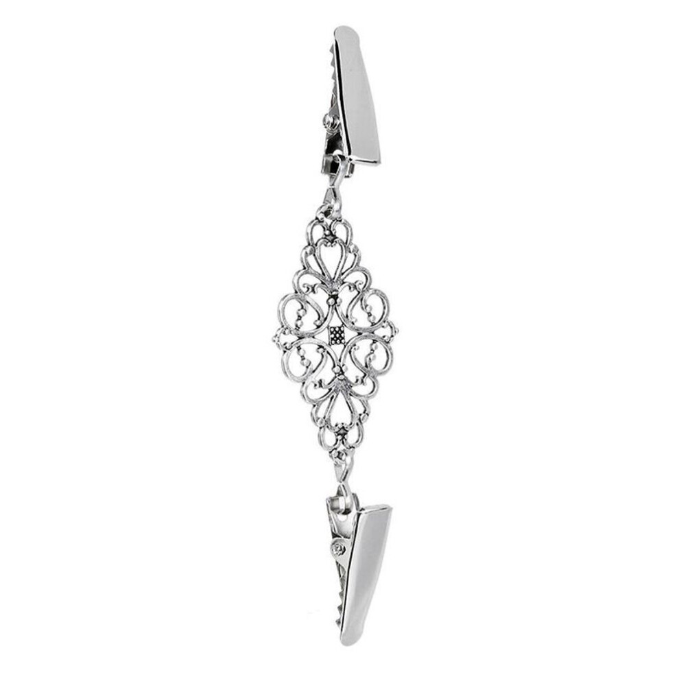Maxpower (Antique ) Women Retro Clothing Decoration Metal Buckle Alloy Cardigan Clip Sweater Cardigan Clip 1Pc Silver