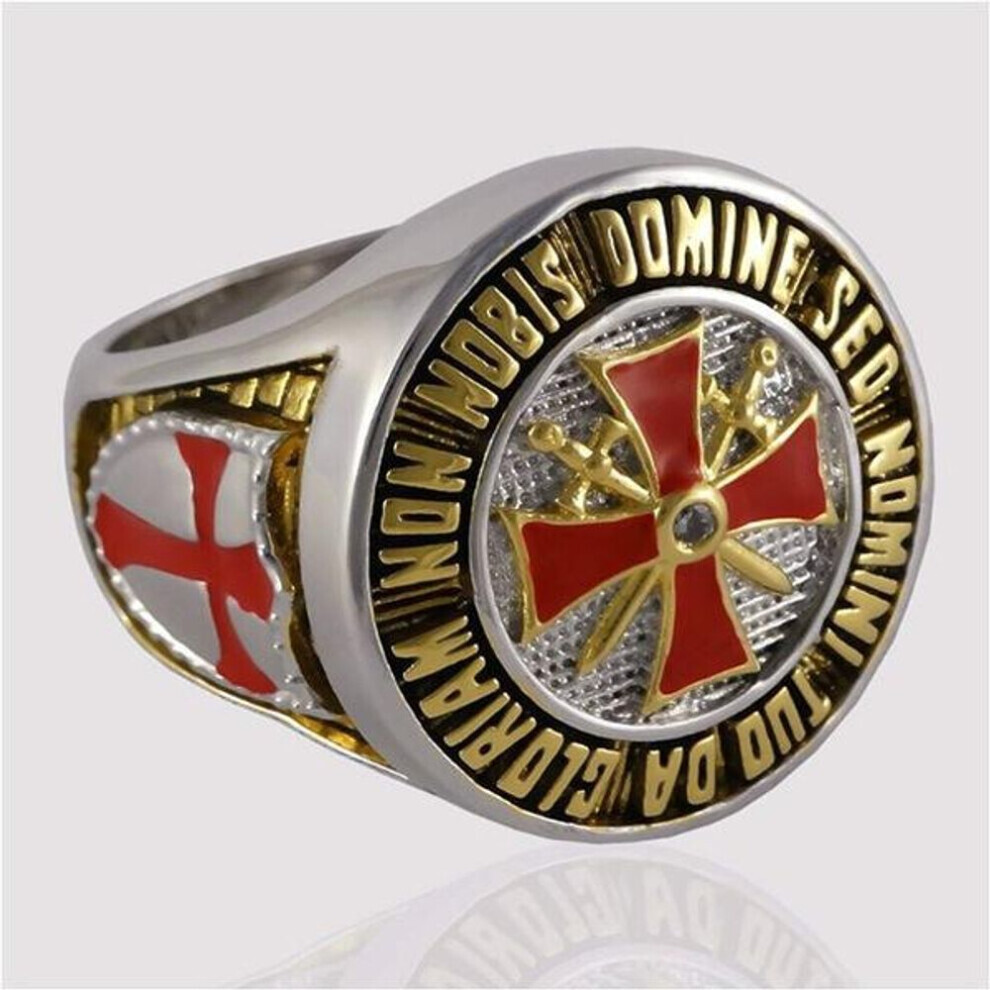 Maxpower (As The Picture, 9) Size 7-14 Stainless Steel Ring In Hoc Signo Vinces Knight Templar Masonic Not,Specified